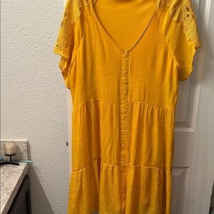 Yellow Button-Down Dress